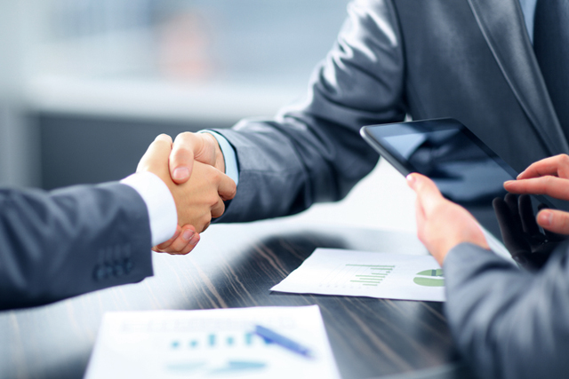 Handshake business deal agreement working together sales rep challenger large