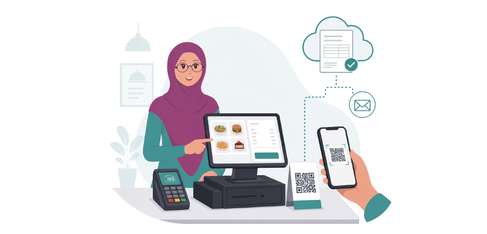 برنامج كاشير مع فاتورة إلكترونية QR Code
